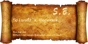 Spissák Benedek névjegykártya