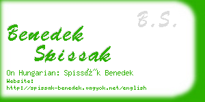 benedek spissak business card